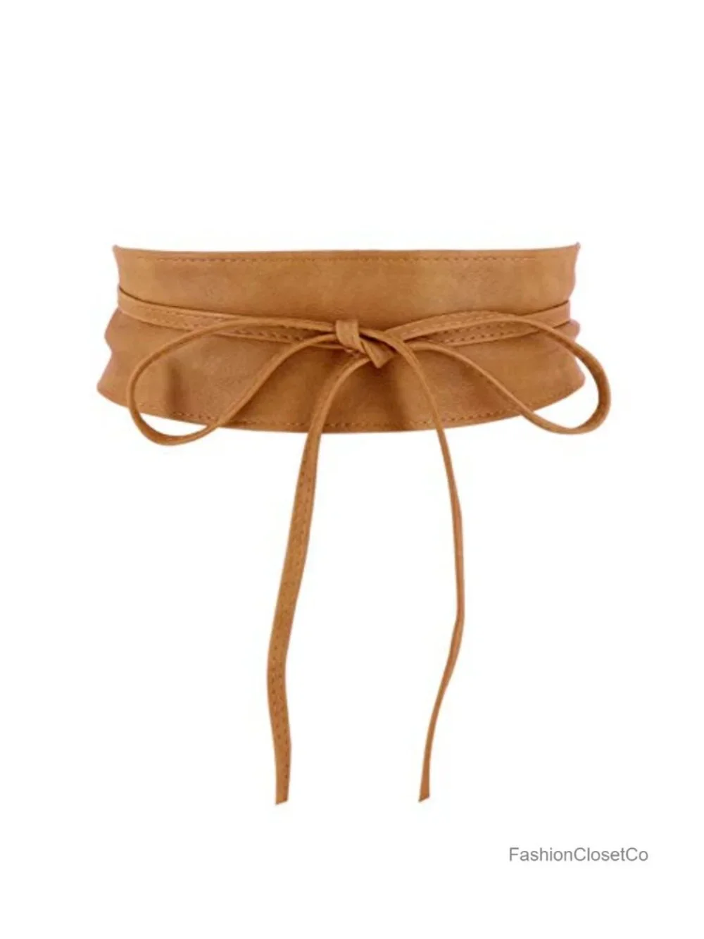 Faux Leather Obi Belt Wide Waist Cincher Lace Up